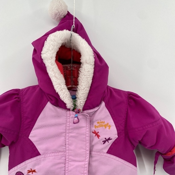 Gagou Tagou Snowsuit Kids Baby Toddler 6 Month 1 Piece Purple Pink Front Zip - Picture 2 of 13